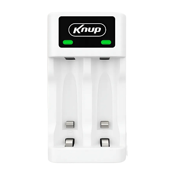 Carregador de Pilhas e Baterias Recarregáveis - Branco - KNUP