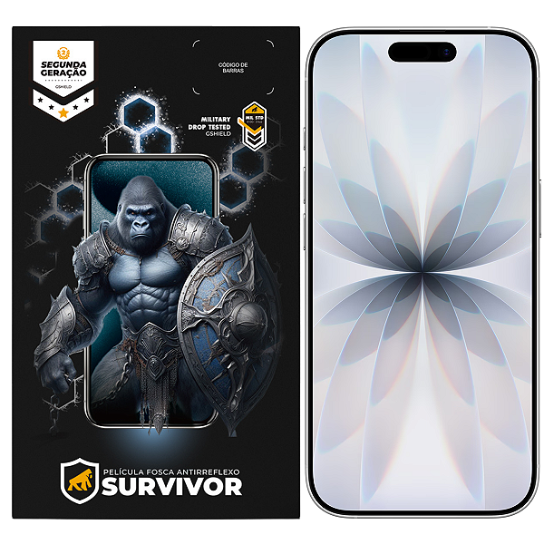 Película para iPhone 17 - Fosca Antirreflexo com Aplicador - Survivor - Gshield