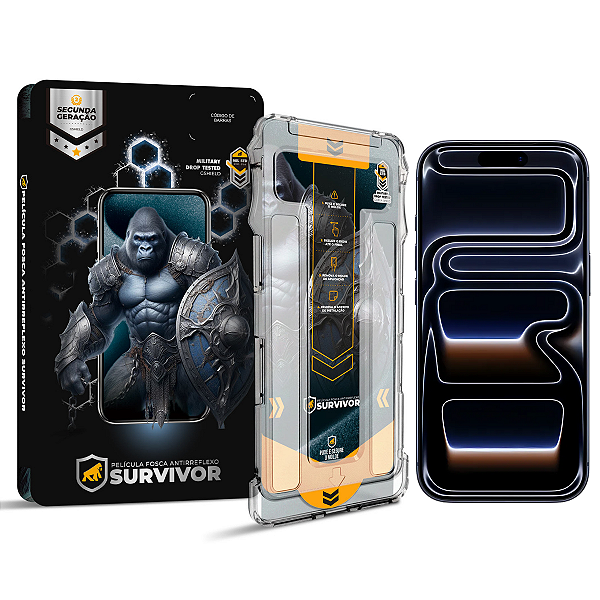 Película para iPhone 17 Pro - Fosca Antirreflexo com Aplicador - Survivor - Gshield