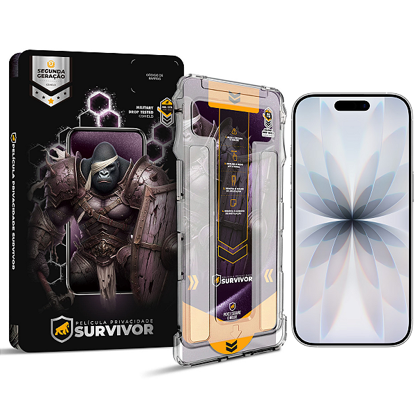 Película para iPhone 17 - Privacidade com Aplicador - Survivor - Gshield