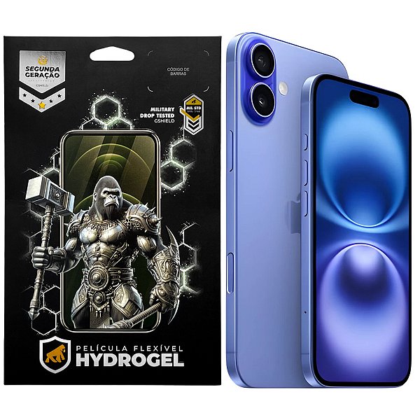 Kit Película Hydrogel HD Frontal + Traseira para iPhone 16 Plus - Proteção Completa - Gshield