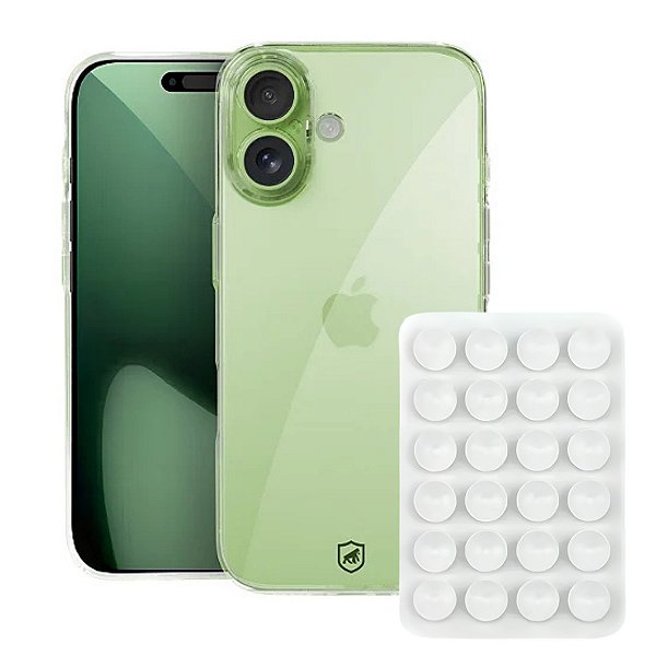 Kit Capa Crystal Slim para iPhone 17 +  Ventosa - Branca - Gshield