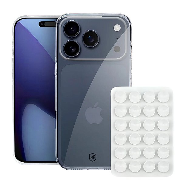 Kit Capa Crystal Slim para iPhone 17 Pro Max +  Ventosa - Branca - Gshield