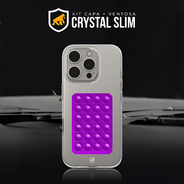 Kit capa Crystal Slim + Ventosa - Roxo - Gshield