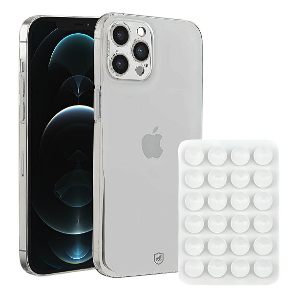 Kit Capa Crystal Slim para iPhone 12 Pro Max +  Ventosa - Branca - Gshield