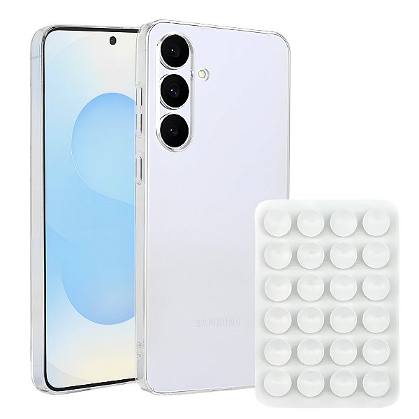 Kit Capa Crystal Slim para Samsung Galaxy S25 FE +  Ventosa - Branca - Gshield