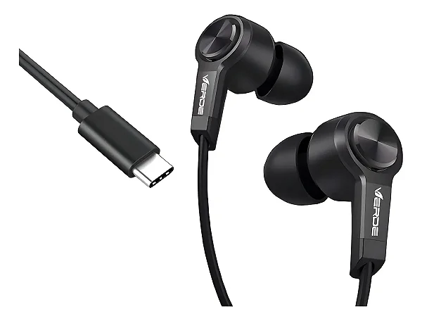 Fone de Ouvido Intra-Auricular Tipo C - Preto - Verde