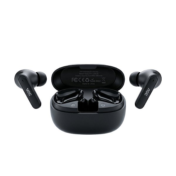 Fone Bluetooth 5.3 Sem Fio Ergonômico, Alcance até 10m e Microfone Integrado - Preto - AOC