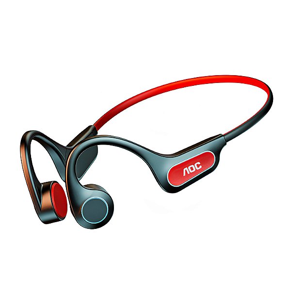 Fone de Ouvido Bluetooth 5.4 Condução Óssea IP56 Esportivo Sem Fio Baixa Latência Open-Ear - AOC