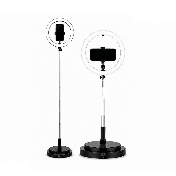 Ring Light LED Portátil com 3 tons de iluminação Tripé Ajustável 1,66m USB-C - Armor - Gshield