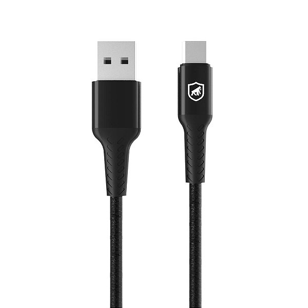 Cabo Nylon Kevlar Tipo C / USB-A - 1,5M - Preto - Gshield
