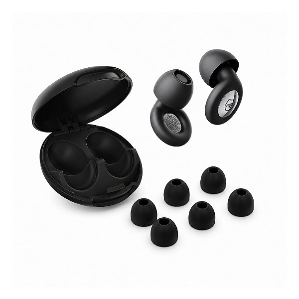 Tampão de Ouvido Earplugs Shield Calm para Proteção Auricular com Tubo de Filtro Acústico e Redução de Ruído - Preto - Gshield