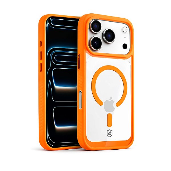 Capa para iPhone 17 Pro - Magsafe Wave Transparente - Laranja - Gshield