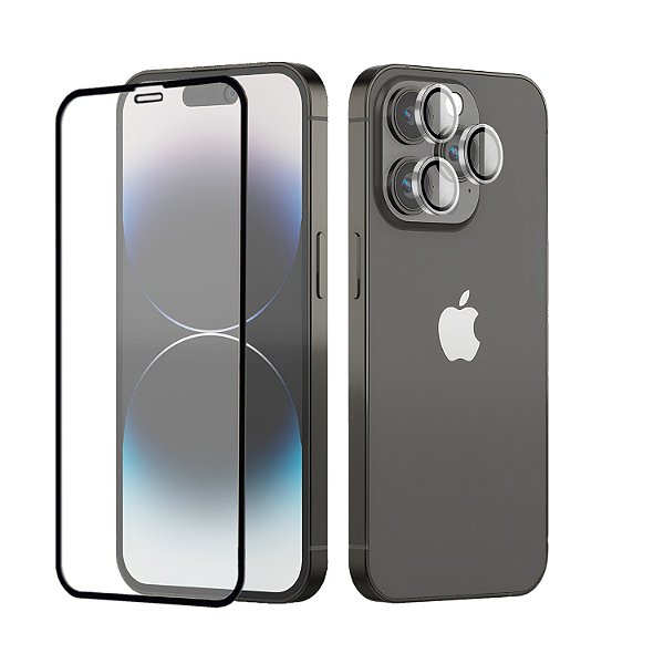 Kit Full Protection para iPhone 15 Pro - Película de Vidro + Protetor de Lente 9H - Gshield