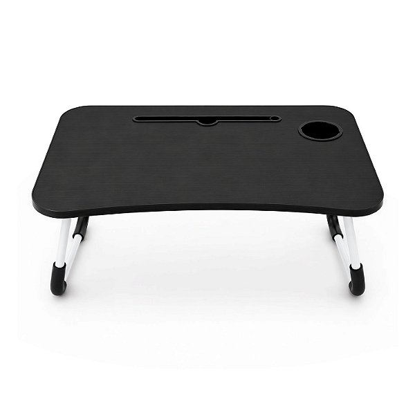 Mesa de Notebook Multiuso Armor Portátil Dobrável Preta para Cama e Sofá com Porta-Tablet e Porta-Copos - Gshield