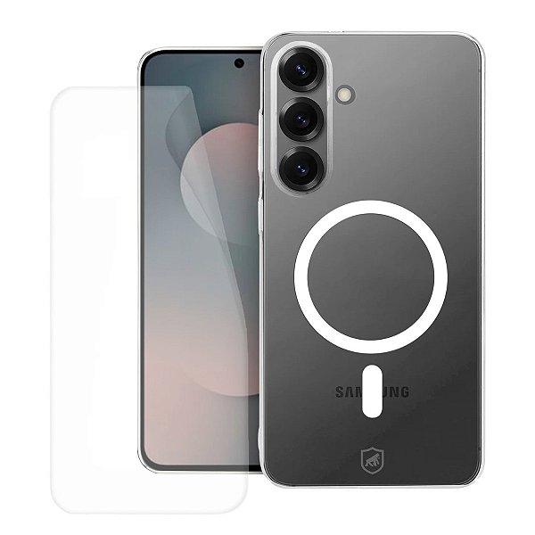 Kit Capa Crystal Slim Magsafe + Película Frontal + Traseira para Samsung Galaxy S25 FE - Gshield