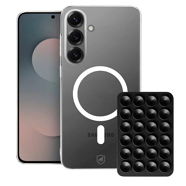 Kit Magsafe: Capa Crystal Slim para Samsung Galaxy S25 FE + Ventosa - Gshield