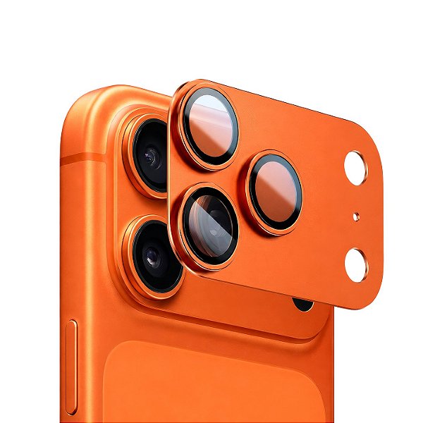 Protetor de Lente para iPhone 17 Pro - Survivor - Laranja com molde aplicador - Gshield