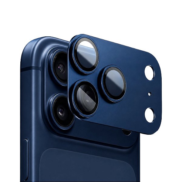Protetor de Lente para iPhone 17 Pro Max - Survivor - Azul com molde aplicador - Gshield