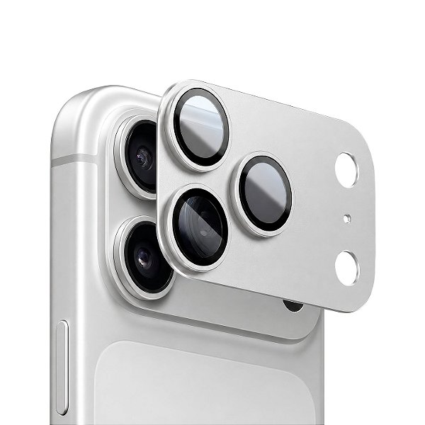 Protetor de Lente para iPhone 17 Pro - Survivor - Prata com molde aplicador - Gshield