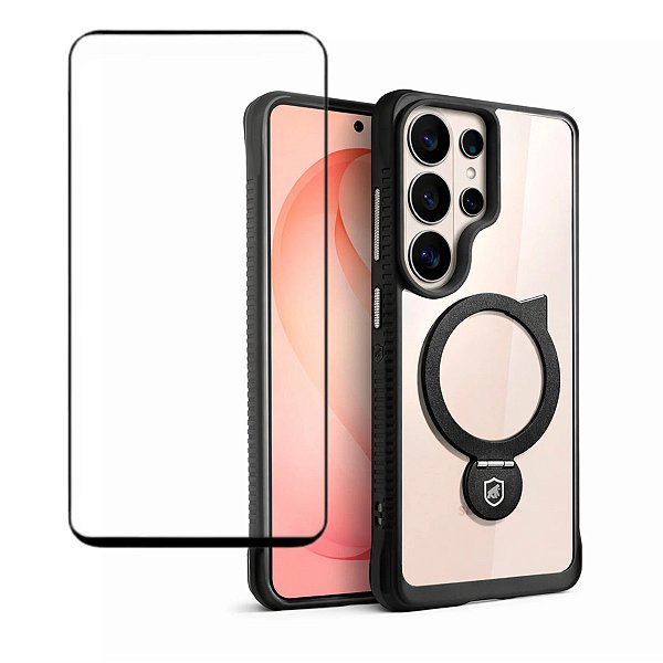 Kit Capa Raptor e Pelicula Dual Glass Preta para Samsung Galaxy S26 Ultra - Gshield