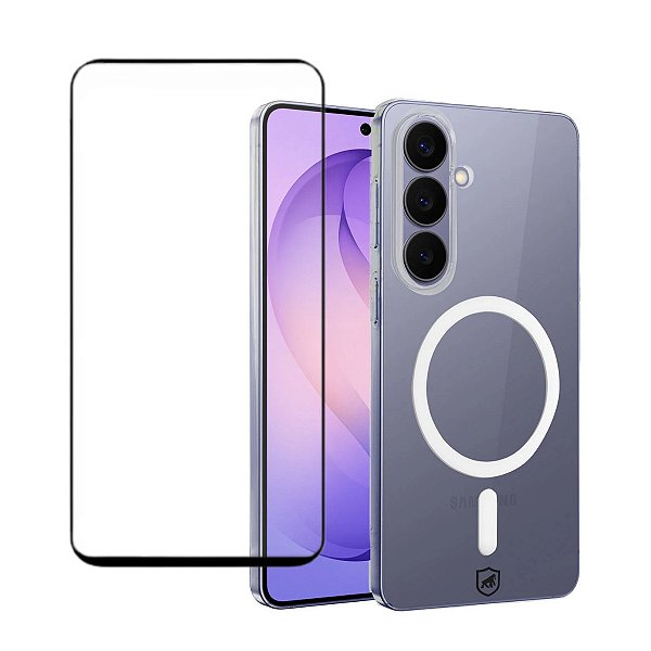 Kit Capa Crystal Slim Magsafe e Película Dual Glass para Samsung Galaxy S26 - Gshield