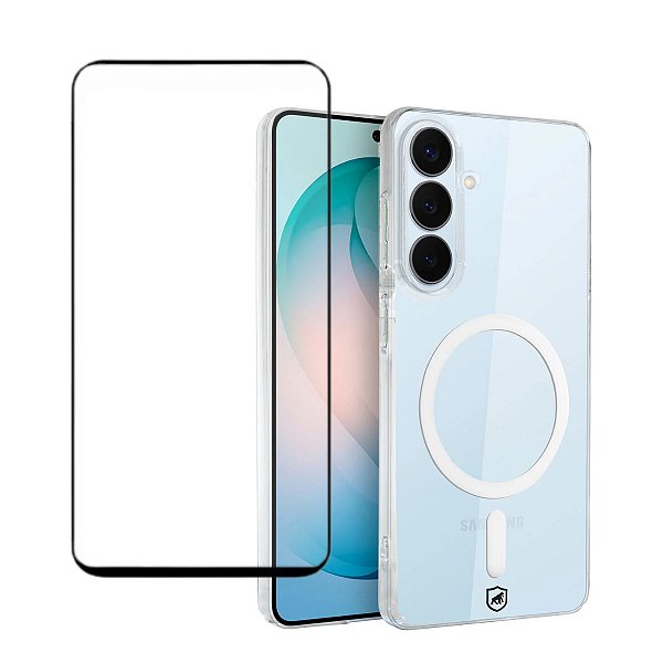 Kit Capa Crystal Slim Magsafe e Película Dual Glass para Samsung Galaxy S26 Plus - Gshield