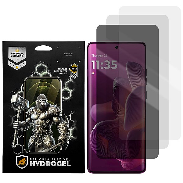 Kit 3 Películas Hydrogel para Motorola Moto Edge 60 Pro 5G - HD / Fosca / Privacidade - Gshield