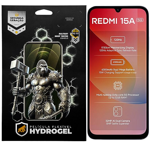 Película para Xiaomi Redmi 15A 5G - Hydrogel Gamer Fosca - Gshield