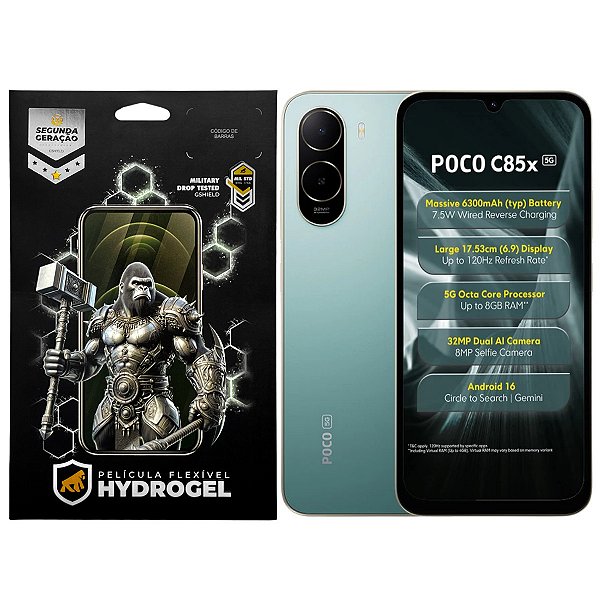 Kit Película Frontal + Traseira para Poco C85x - Proteção Completa - Gshield