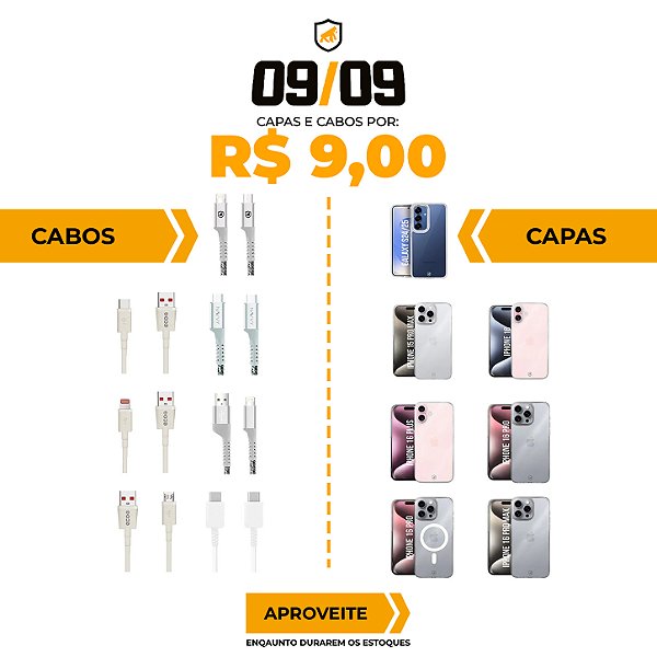 Promoção 9/9 da Gshield: produtos selecionados por apenas R$ 9,00!