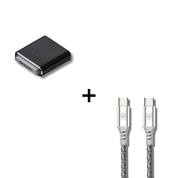 Kit Adaptador Conector USB-C / Magsafe 3 para Macbook Air / Pro + Cabo Dual Tech Tipo C / USB-C - Gshield