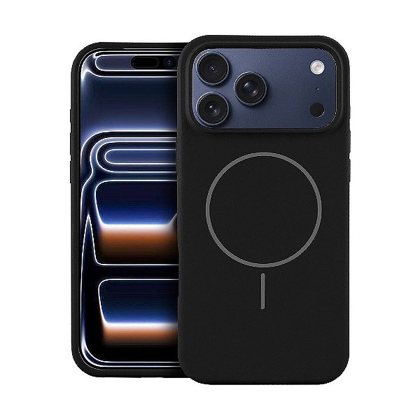 Capa para iPhone 18 Pro - Silicon Liquid Magsafe - Preta - Gshield