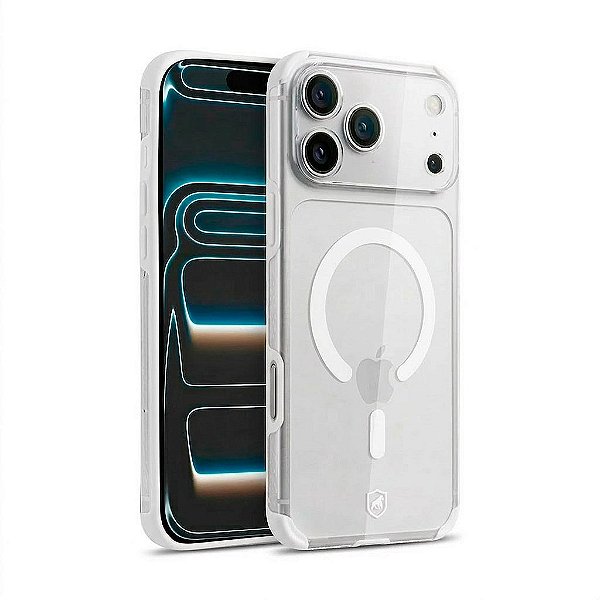 Capa para iPhone 18 Pro - Crystal Edge Magsafe - Branca - NÃO AMARELA - Gshield