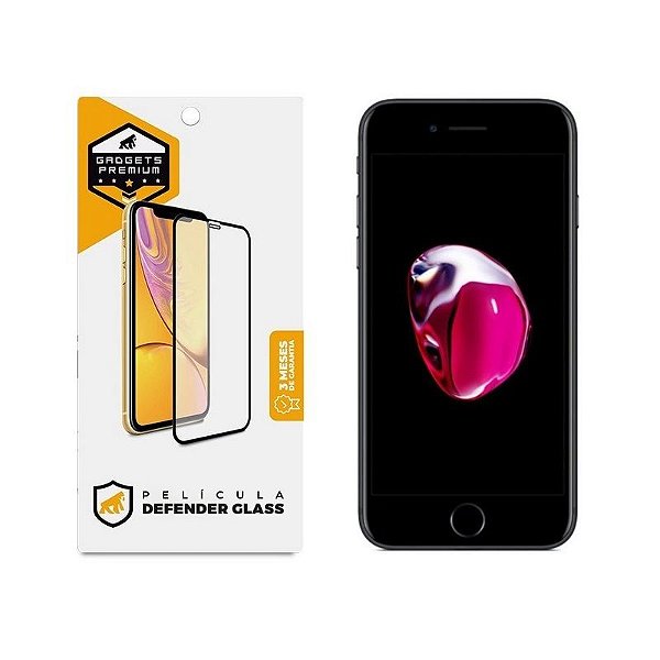 Película para iPhone 7 / 8 / SE 2 / SE 3 - Defender Glass Preta - Gshield