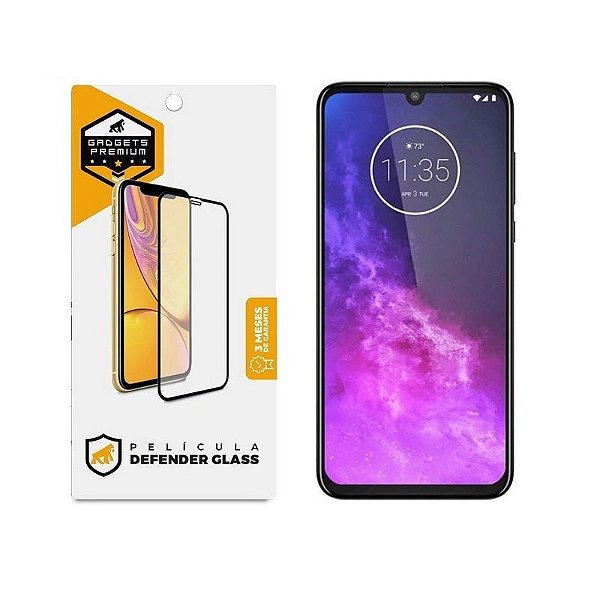 Película para Motorola Moto One Zoom - Defender Glass Preta - Gshield