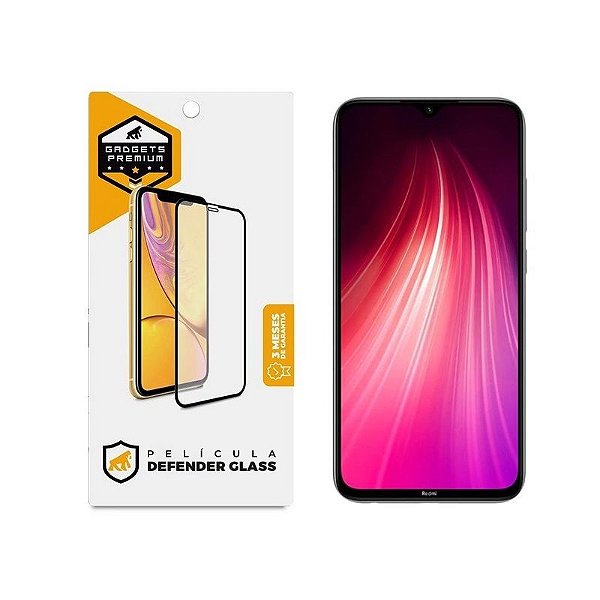 Película para Xiaomi Redmi Note 8 - Defender Glass Preta - Gshield