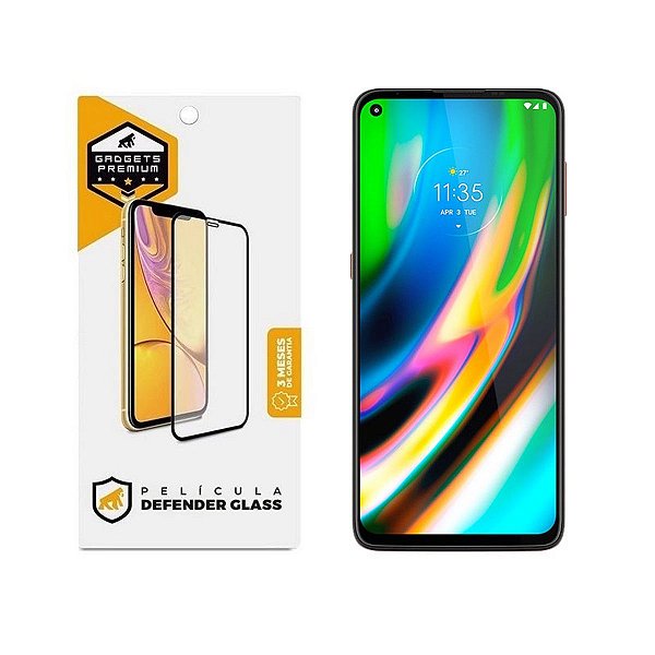 Película para Motorola Moto G9 Plus - Defender Glass Preta - Gshield