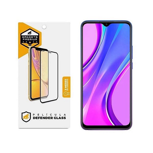 Película para Xiaomi Redmi 9 - Defender Glass Preta - Gshield