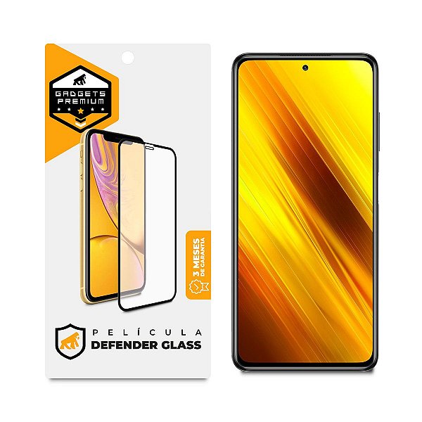 Película para Xiaomi Poco X3 , X3 Pro , X3 NFC - Defender Glass Preta - Gshield