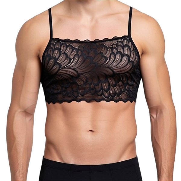 Sutiã Top Masculino de Renda