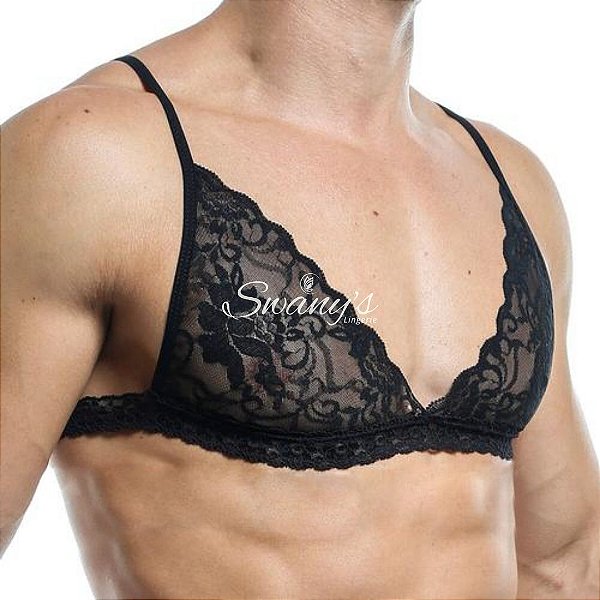 Sutiã Bralette Masculino em Renda Lucas