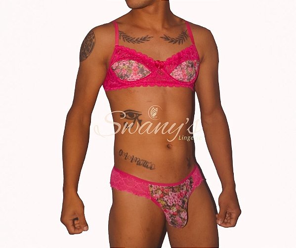 Sutiã Masculino em Tule e Renda Ricardo