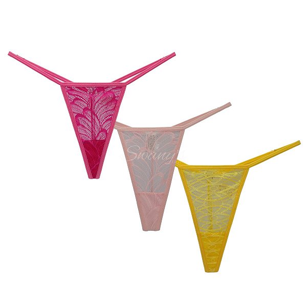 Kit Calcinha Micro Fio Dental String 3 Unidades