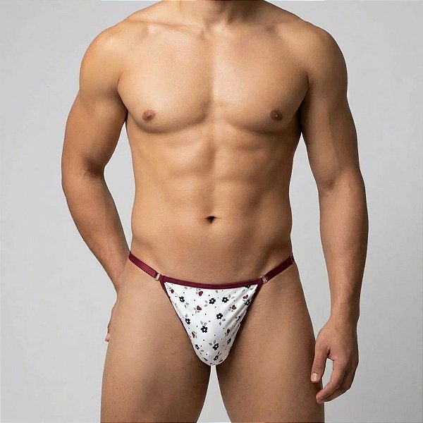 Calcinha Masculina Fio Dental String em Microfibra Estampada John
