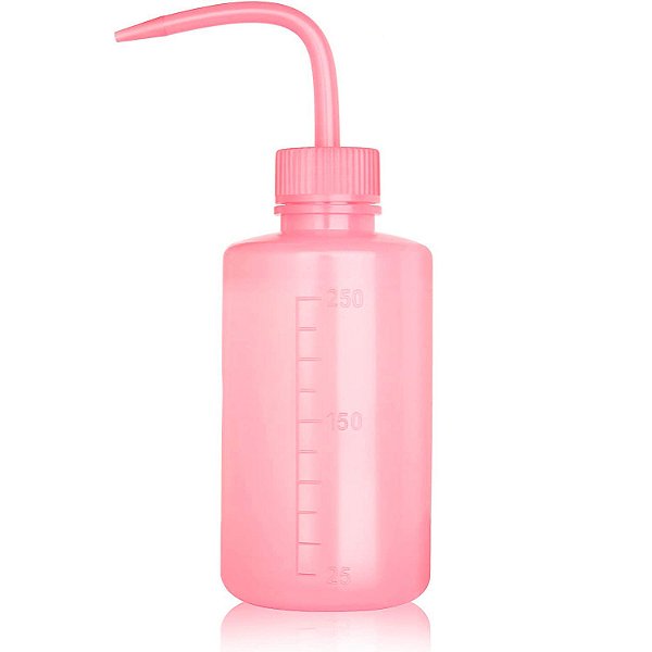 Pisseta Frasco Dosador Higienização Extensão Cílios Bico Curvo 250ml