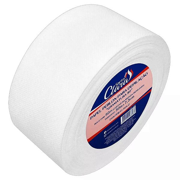 Papel Perlon Santa Clara Depilação Gramatura 80 Rolo 50 metros