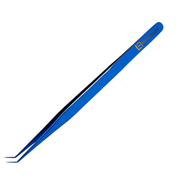 Pinça Ella Beauty Extensão Cílios Slim Curva Blue