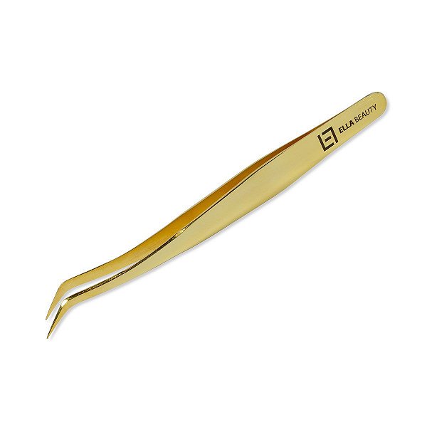 Pinça Ella Beauty para Alongamento Cílios Elegance Gold