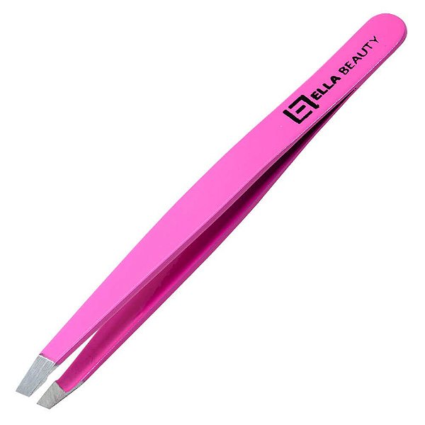 Pinça Sobrancelha Ella Beauty Ponta Chanfrada Pink